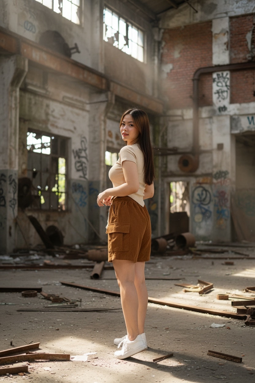 Ms.Army Corduroy Cargo Shorts